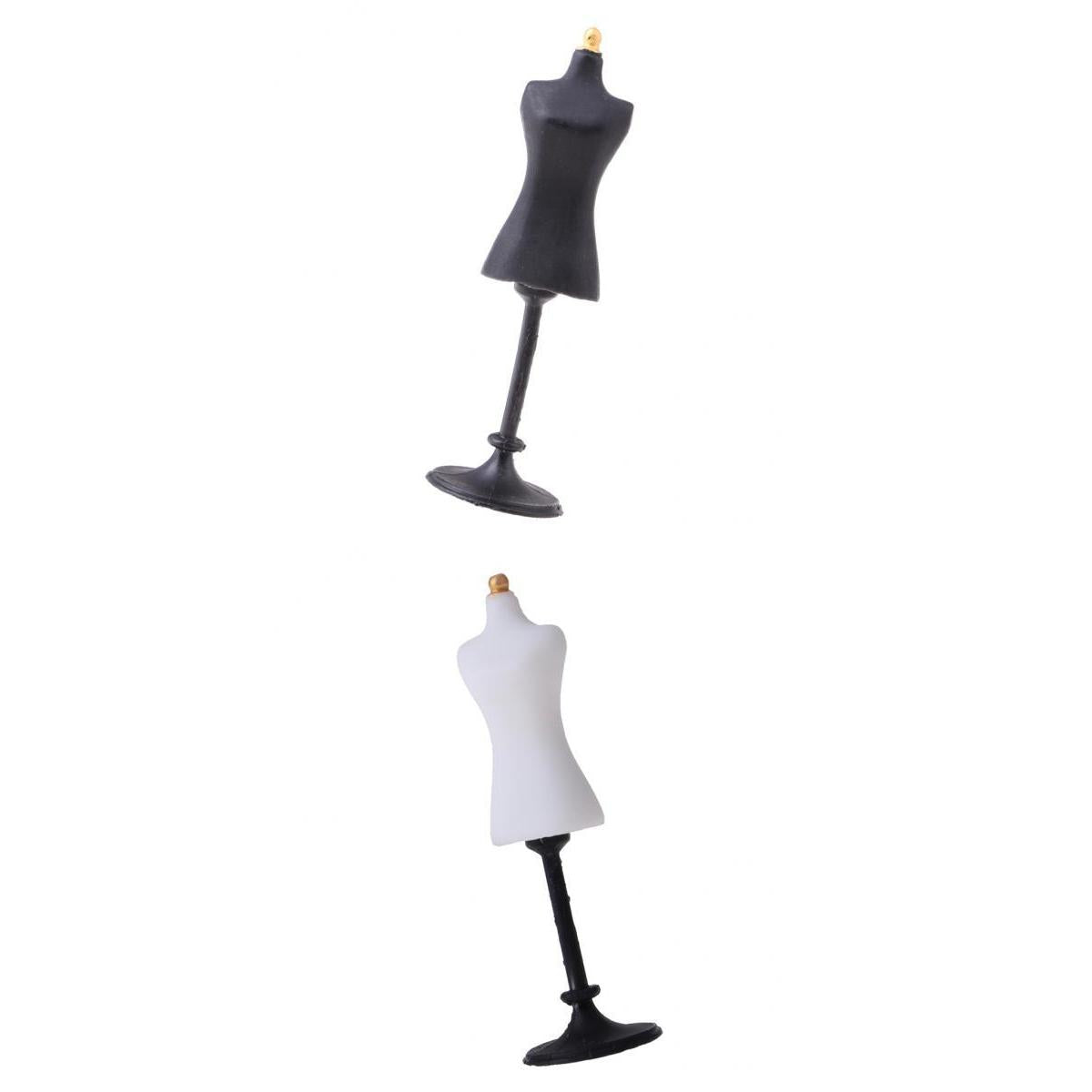 1:12 Dollhouse Miniature Mannequin Clothes Model Display Holder Black White