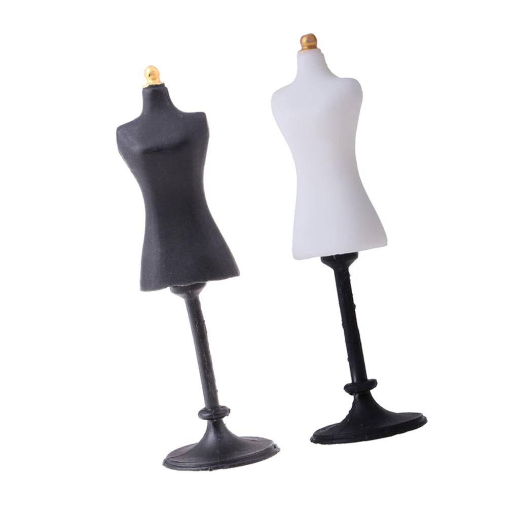 1:12 Dollhouse Miniature Mannequin Clothes Model Display Holder Black White
