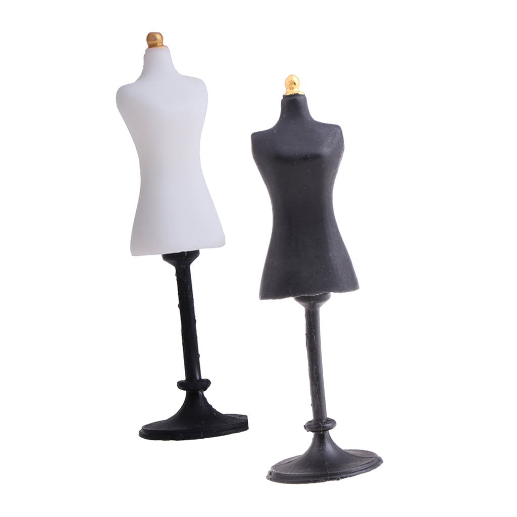 1:12 Dollhouse Miniature Mannequin Clothes Model Display Holder Black White