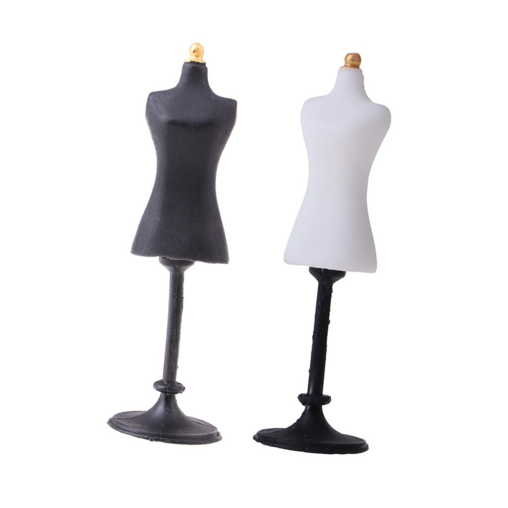 1:12 Dollhouse Miniature Mannequin Clothes Model Display Holder Black White