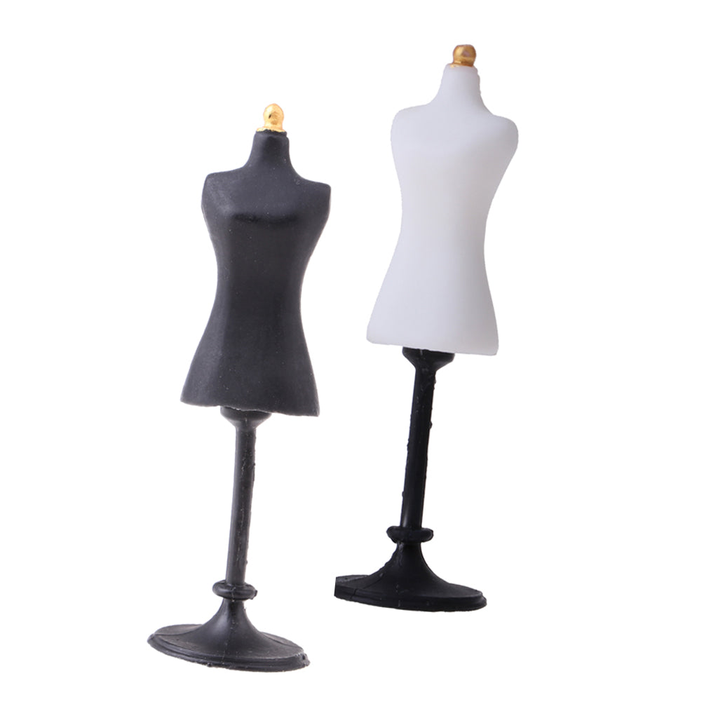1:12 Dollhouse Miniature Mannequin Clothes Model Display Holder Black White