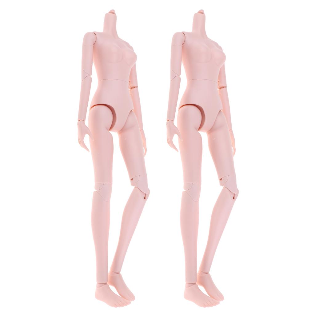 2pcs 1/4 Bjd Nude Doll Medium Bust Female Ball-Jointed Doll Body Parts 40cm