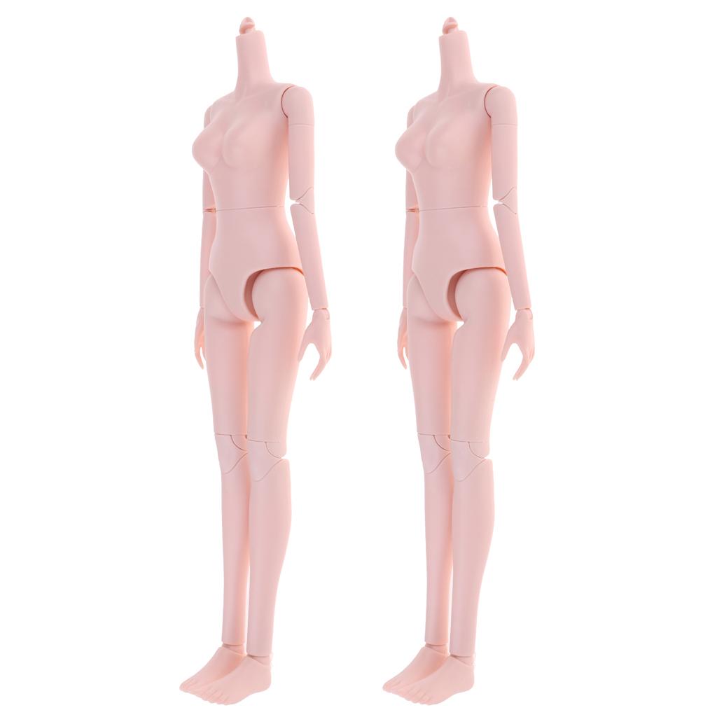 2pcs 1/4 Bjd Nude Doll Medium Bust Female Ball-Jointed Doll Body Parts 40cm