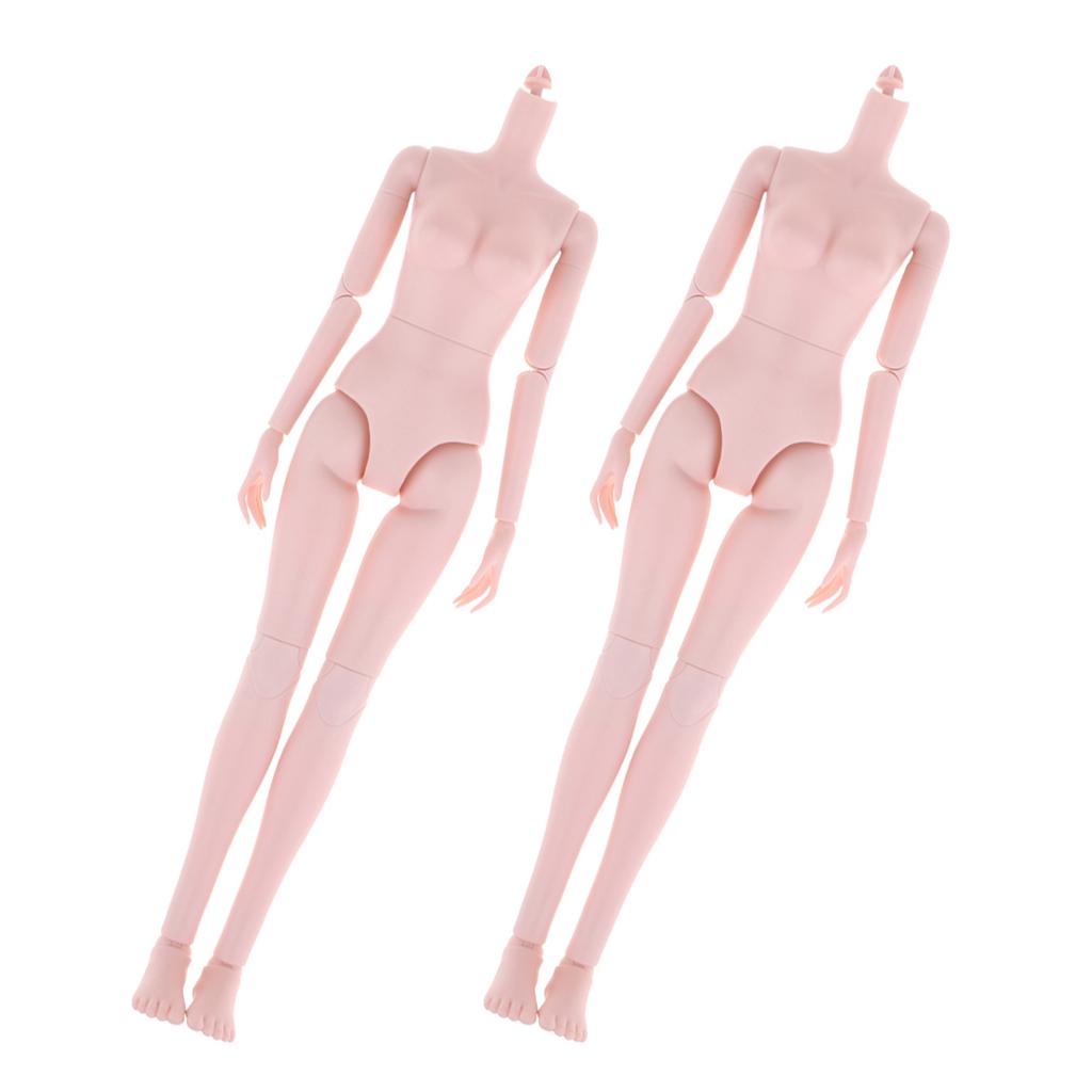 2pcs 1/4 Bjd Nude Doll Medium Bust Female Ball-Jointed Doll Body Parts 40cm