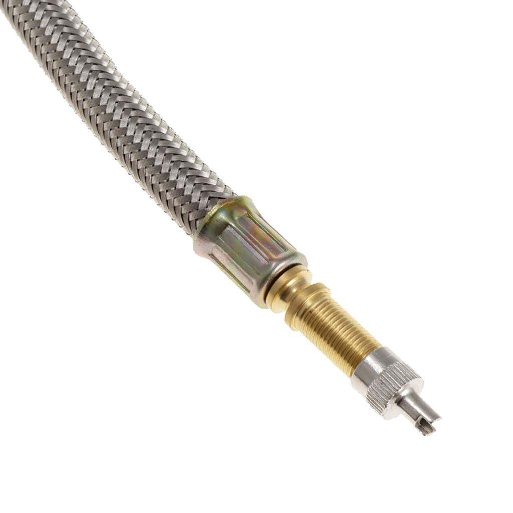 2X Flexible Braided Stainless Steel Tyre Valve Stem Extension Adapter 150mm