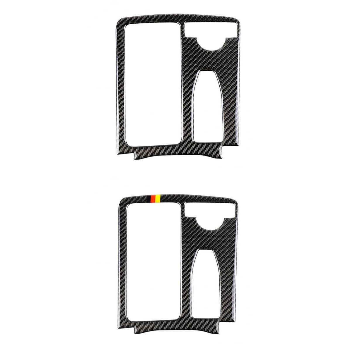 2x Carbon Fiber Gear Shifter Panel Cover for Mercedes W204 Black+Multicolor