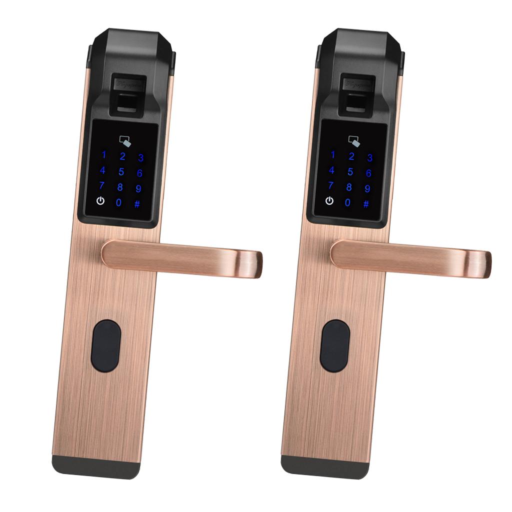 2 Electronic Smart Door Biometric Fingerprint Touch Password Lock Red Bronze