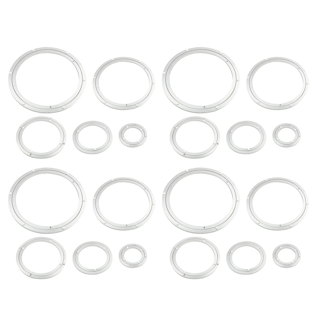 4 Aluminum Alloy Round Rotating Turntable Bearing Table Silver White 5.5inch