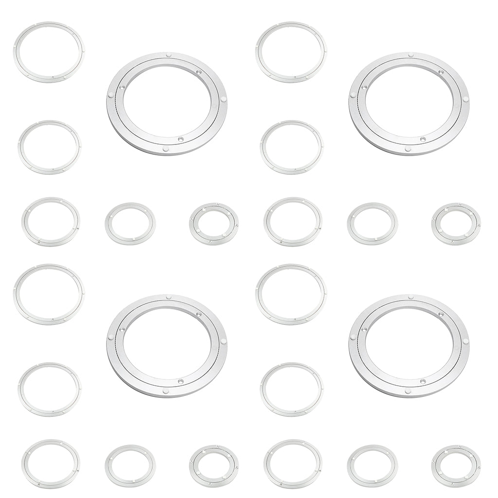 4 Aluminum Alloy Round Rotating Turntable Bearing Table Silver White 5.5inch