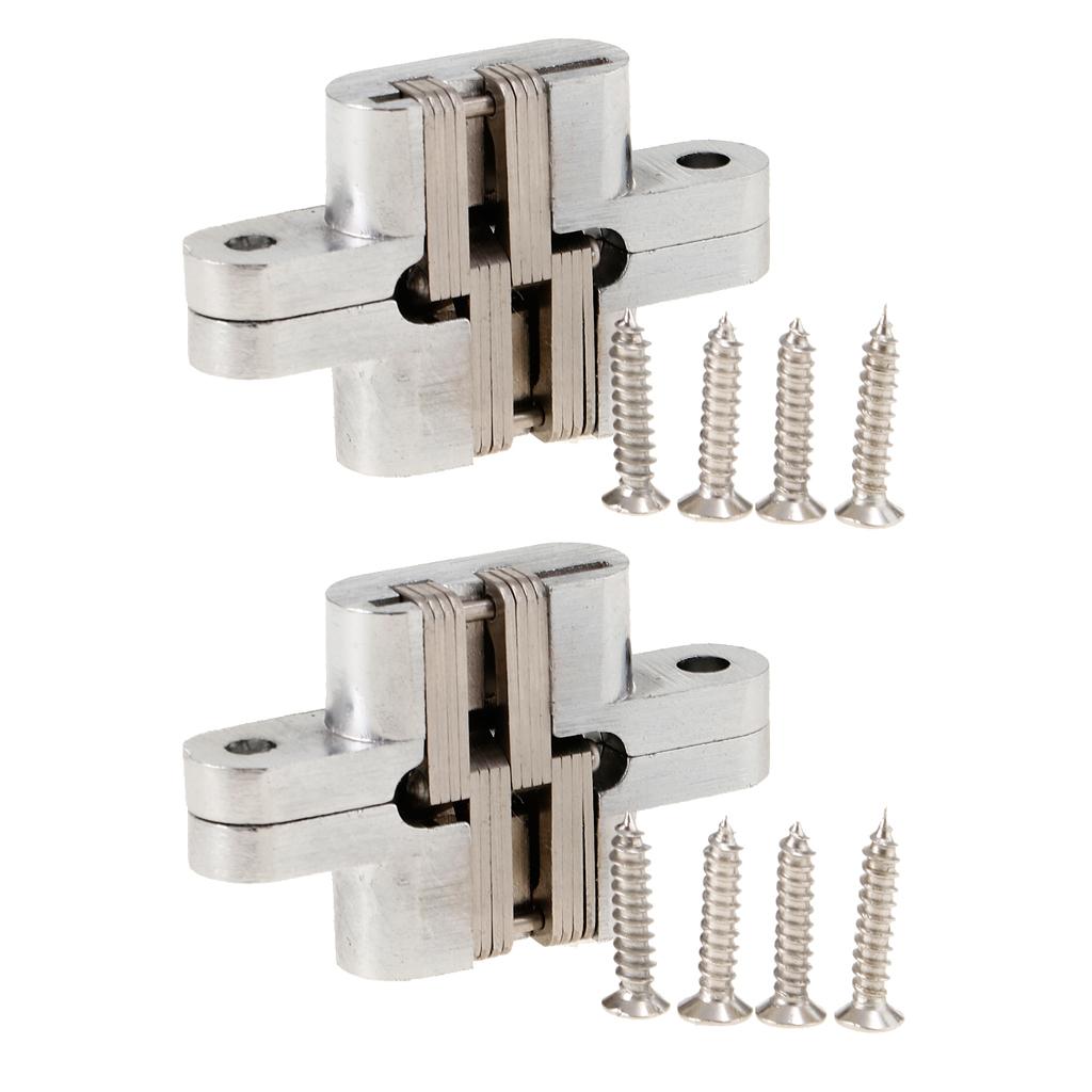 2 Heavy Duty Cross Hinge Invisible Folding Door Worktop Furniture Hinges