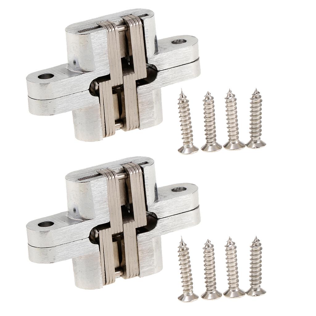 2 Heavy Duty Cross Hinge Invisible Folding Door Worktop Furniture Hinges