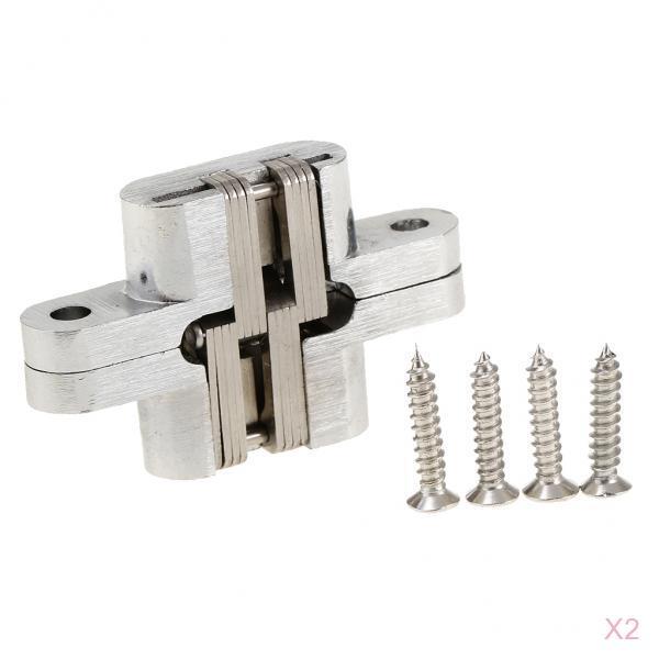 2 Heavy Duty Cross Hinge Invisible Folding Door Worktop Furniture Hinges