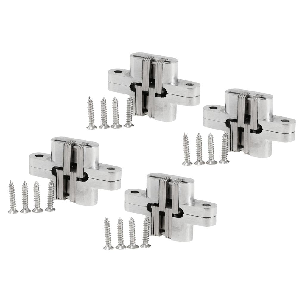 4 Heavy Duty Cross Hinge Invisible Folding Door Worktop Furniture Hinges