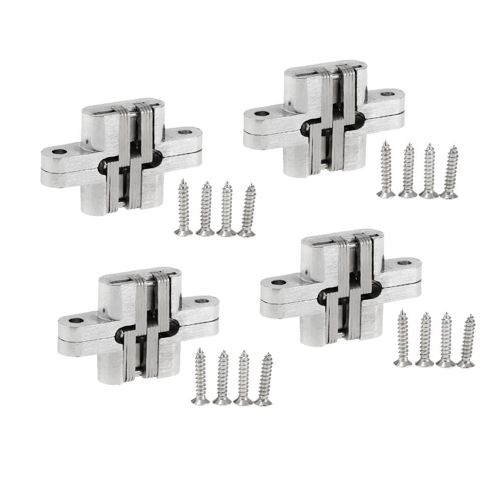4 Heavy Duty Cross Hinge Invisible Folding Door Worktop Furniture Hinges