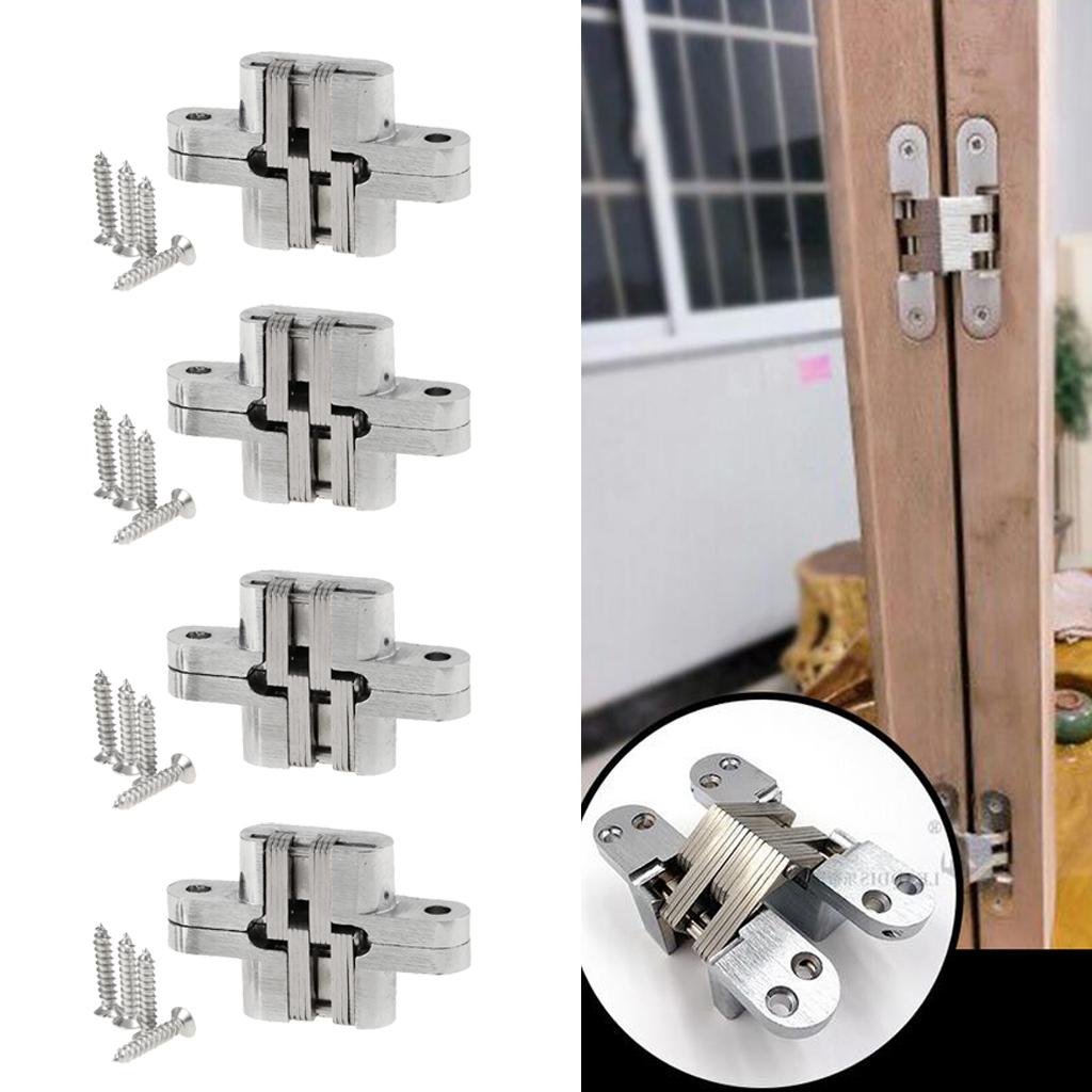4 Heavy Duty Cross Hinge Invisible Folding Door Worktop Furniture Hinges