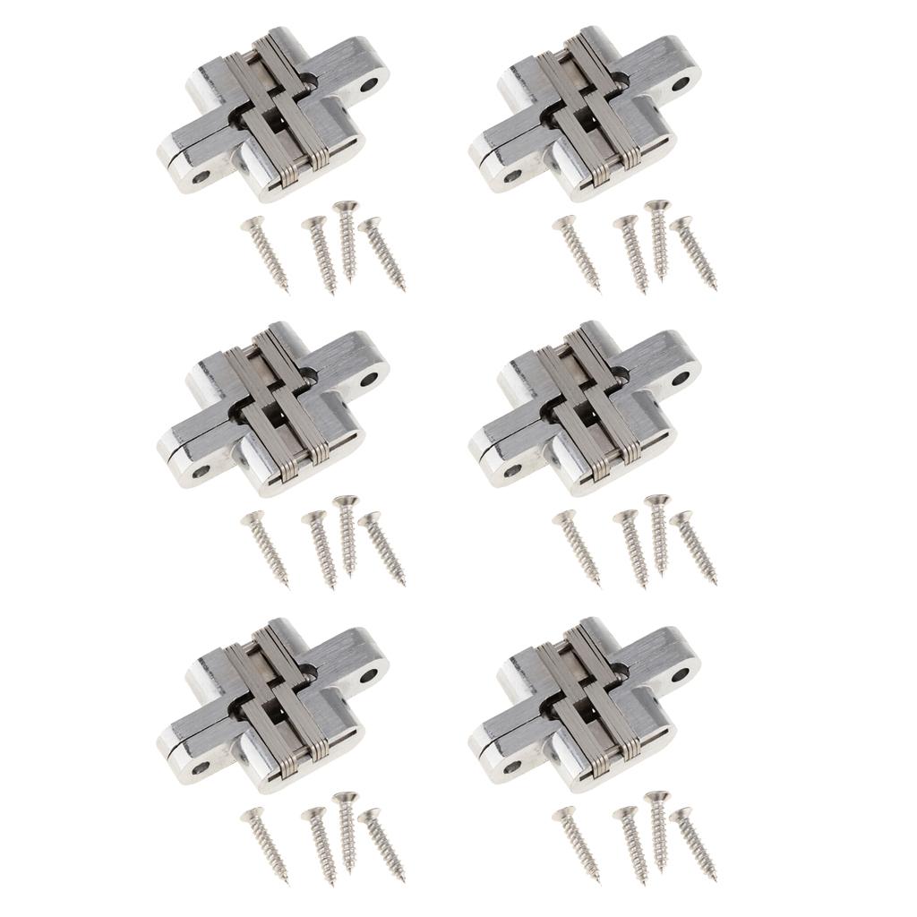 6 Heavy Duty Cross Hinge Invisible Folding Door Worktop Furniture Hinges