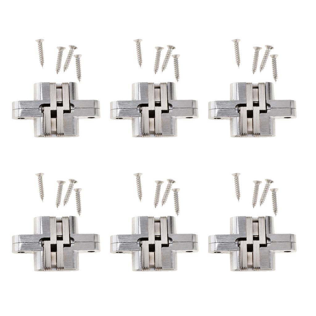 6 Heavy Duty Cross Hinge Invisible Folding Door Worktop Furniture Hinges