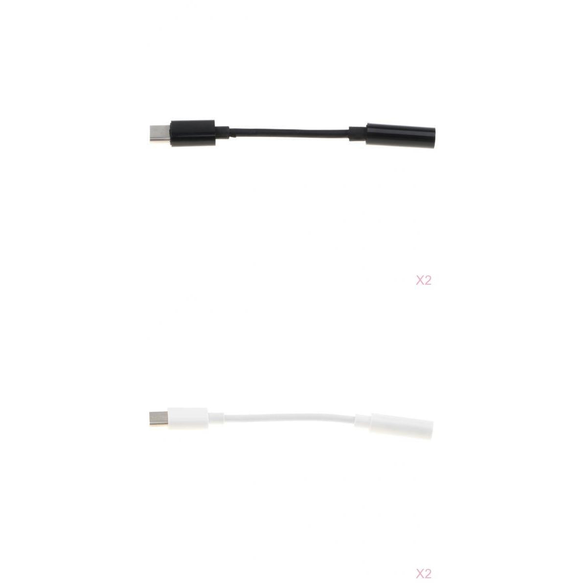 2 Piece Type c To 3.5mm Audio Cable Adapter Aux Headphone Jack For Samsung