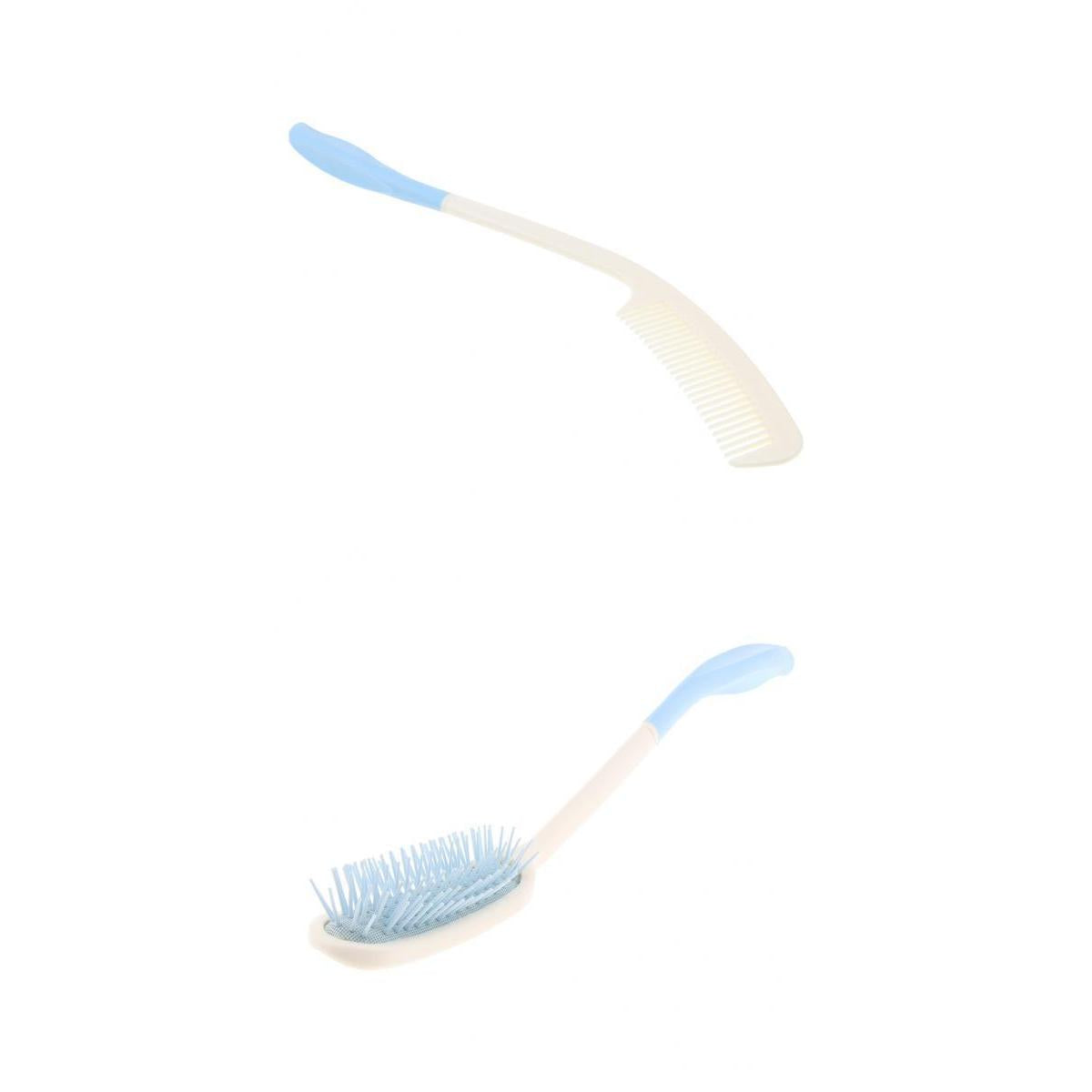 2x Long Reach Hairbrush Handled Brush Elder Arthritis Styling Scalp Massage
