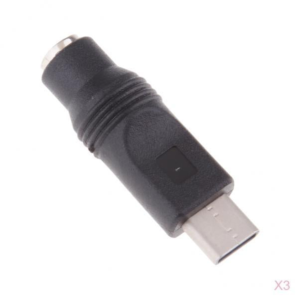 3x Type-C Male to 5.5x2.1mm Female Converter for Laptop PC