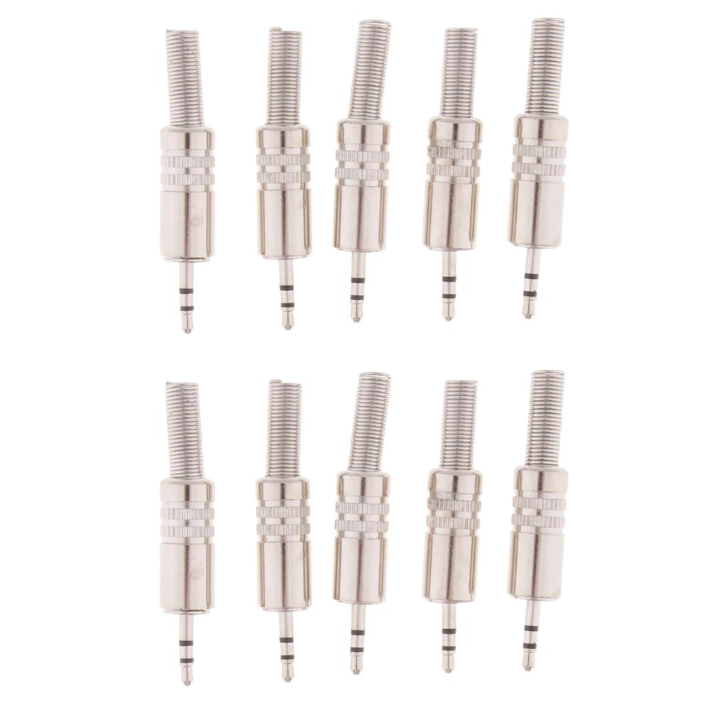 10Pieces Stereo 2.5mm Plug Jack Cable Solder Connector