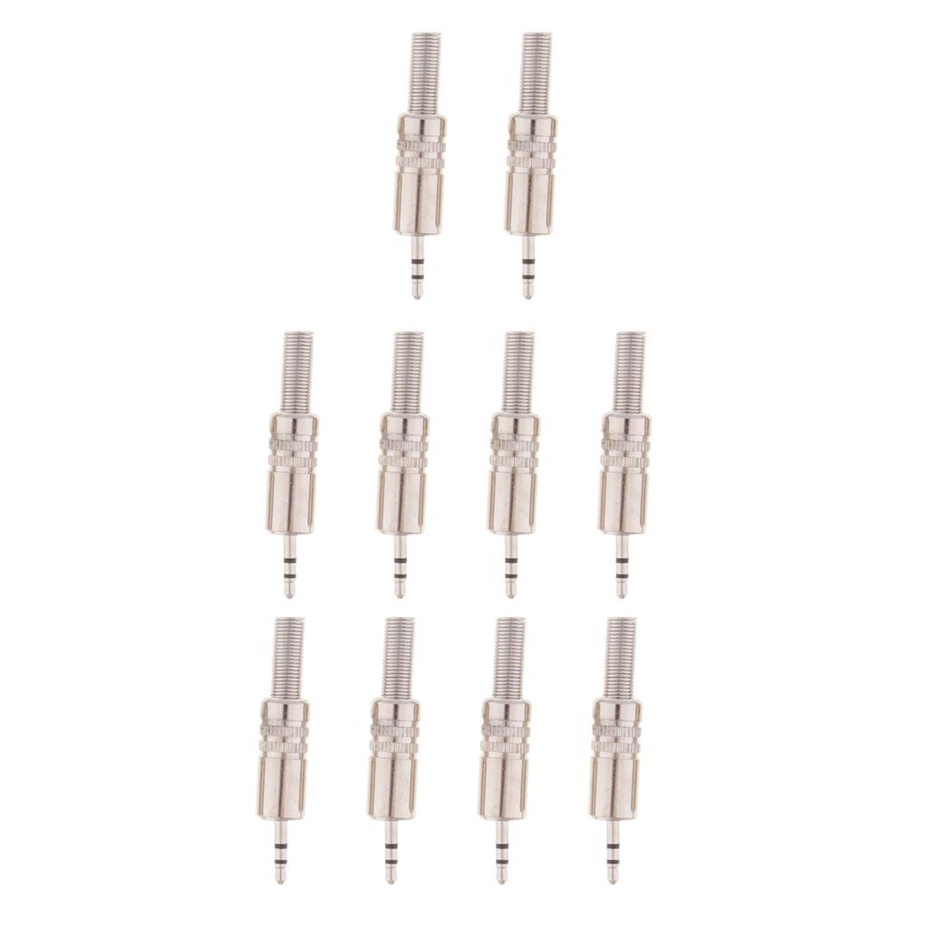 10Pieces Stereo 2.5mm Plug Jack Cable Solder Connector