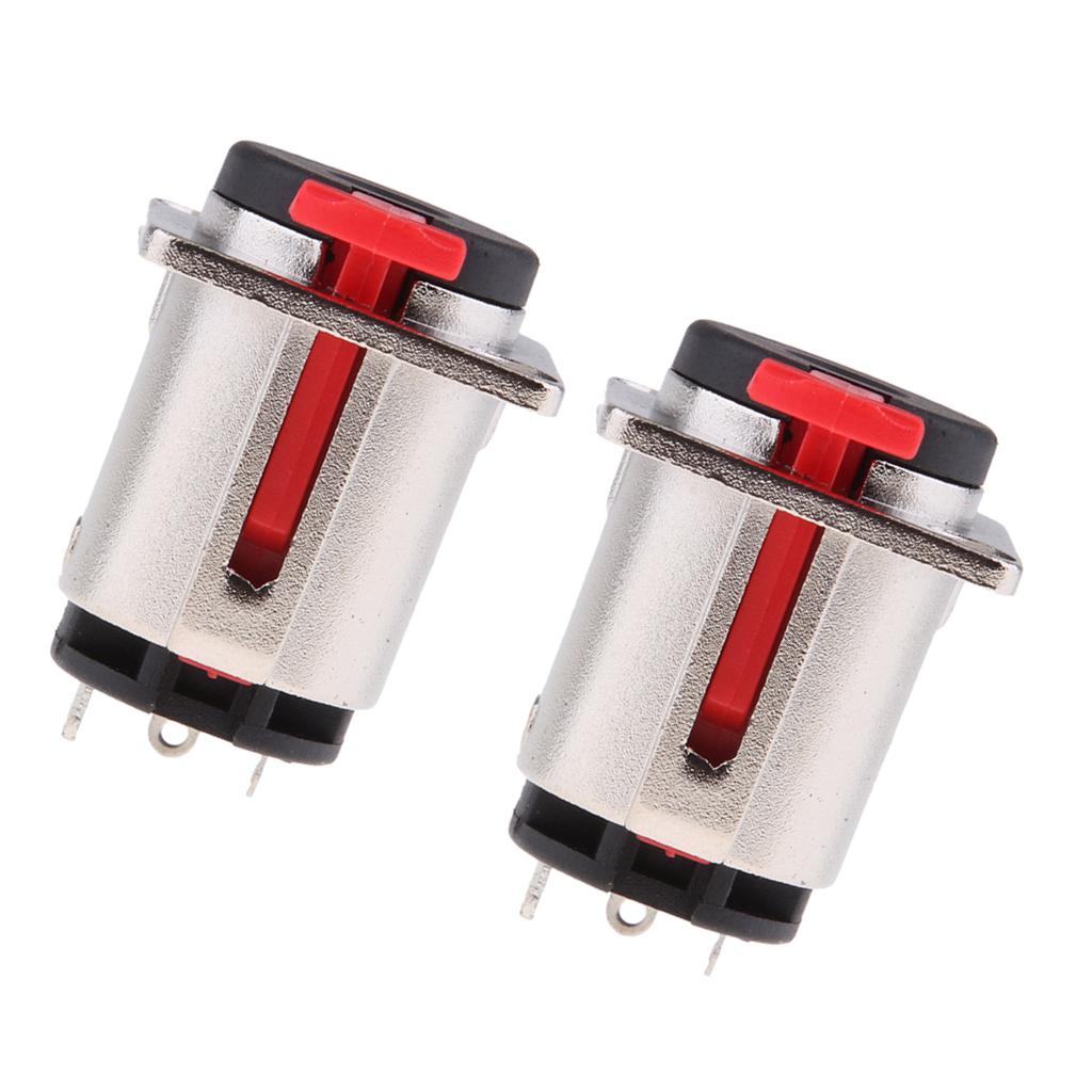 2 Pieces 6.35mm Female TRS 1/4 Socket Jack Panel Mount Mic Audio Connector"