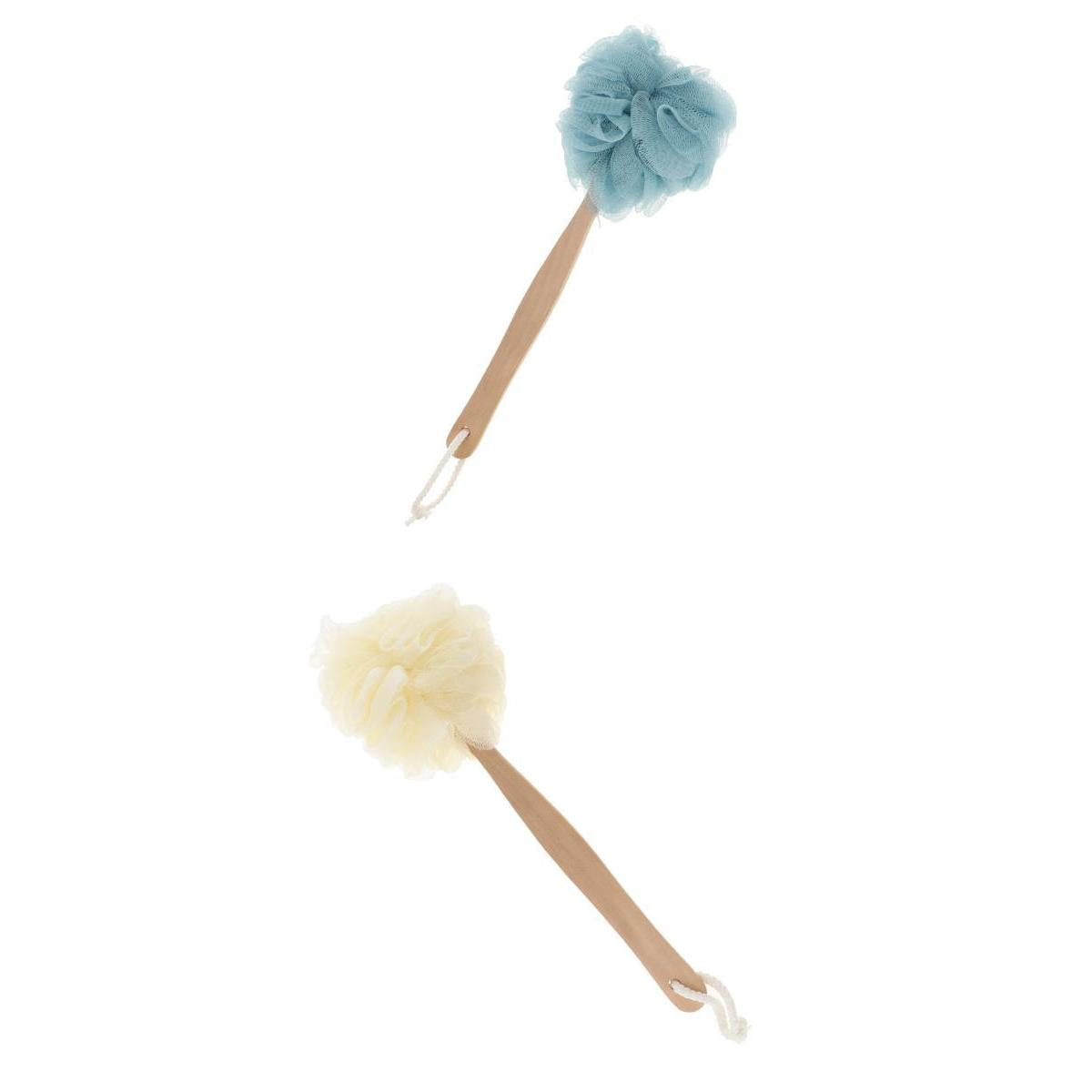 2 Pcs Long Handle Shower Puff Pouf Sponge Exfoliating Mesh Brush Scrubber