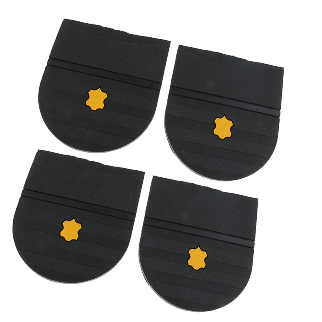 2 Pcs Rubber Glue on heels Shoe Repair Anti Slip Tips Pad Replacement Black