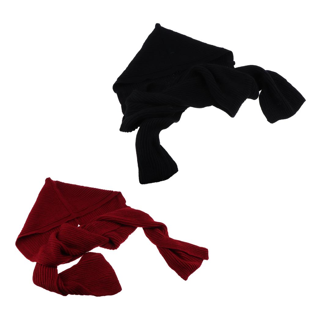 2pcs Parent-child Winter Knit Hooded Scarf Headscarf Neck Warmer Hoodie Hat