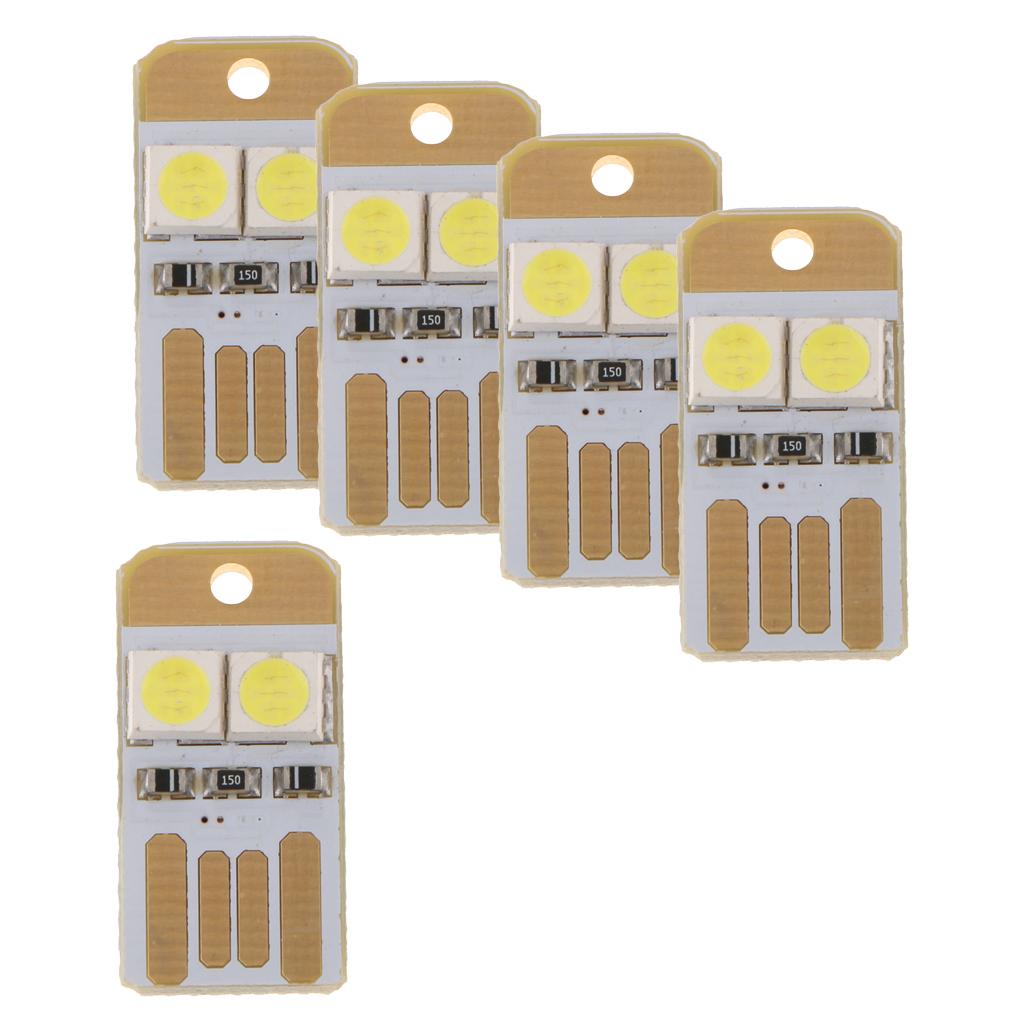 5pcs Mini USB LED Light Portable Keychain Lamp USB Touch Light Pure White