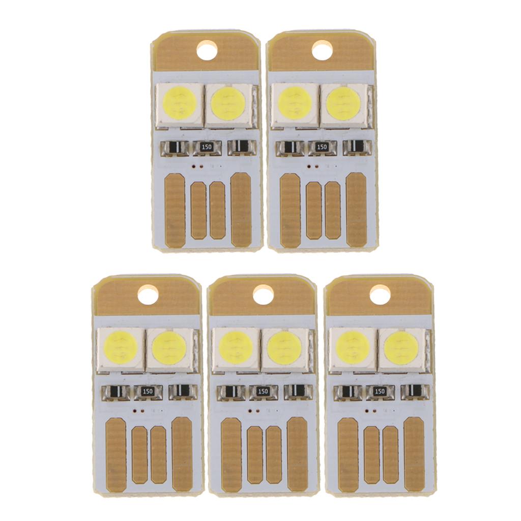 5pcs Mini USB LED Light Portable Keychain Lamp USB Touch Light Pure White