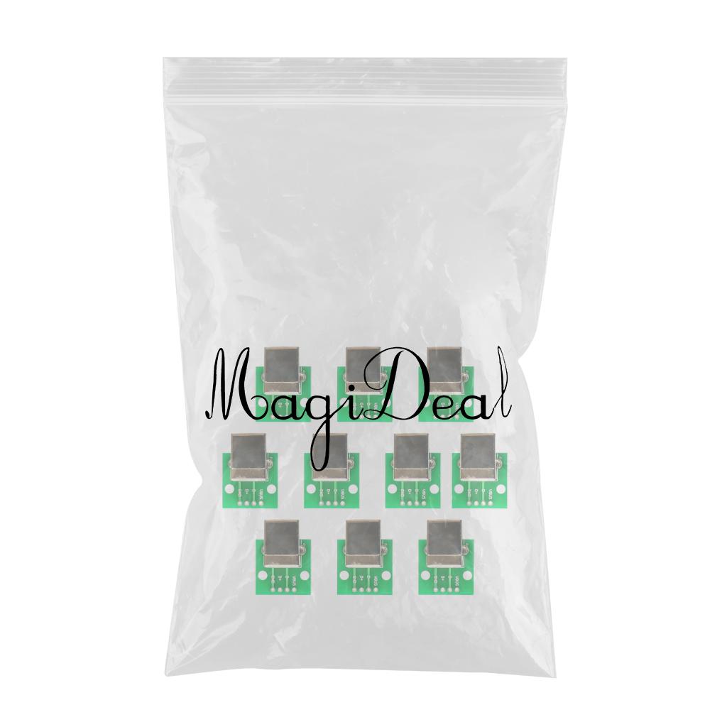 10 Pcs USB Type B Female Breakout Board to DIP Converter Connector Adapter