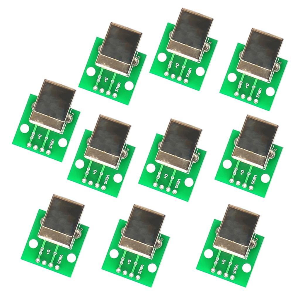 10 Pcs USB Type B Female Breakout Board to DIP Converter Connector Adapter