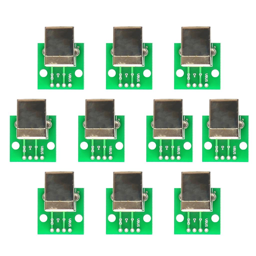 10 Pcs USB Type B Female Breakout Board to DIP Converter Connector Adapter