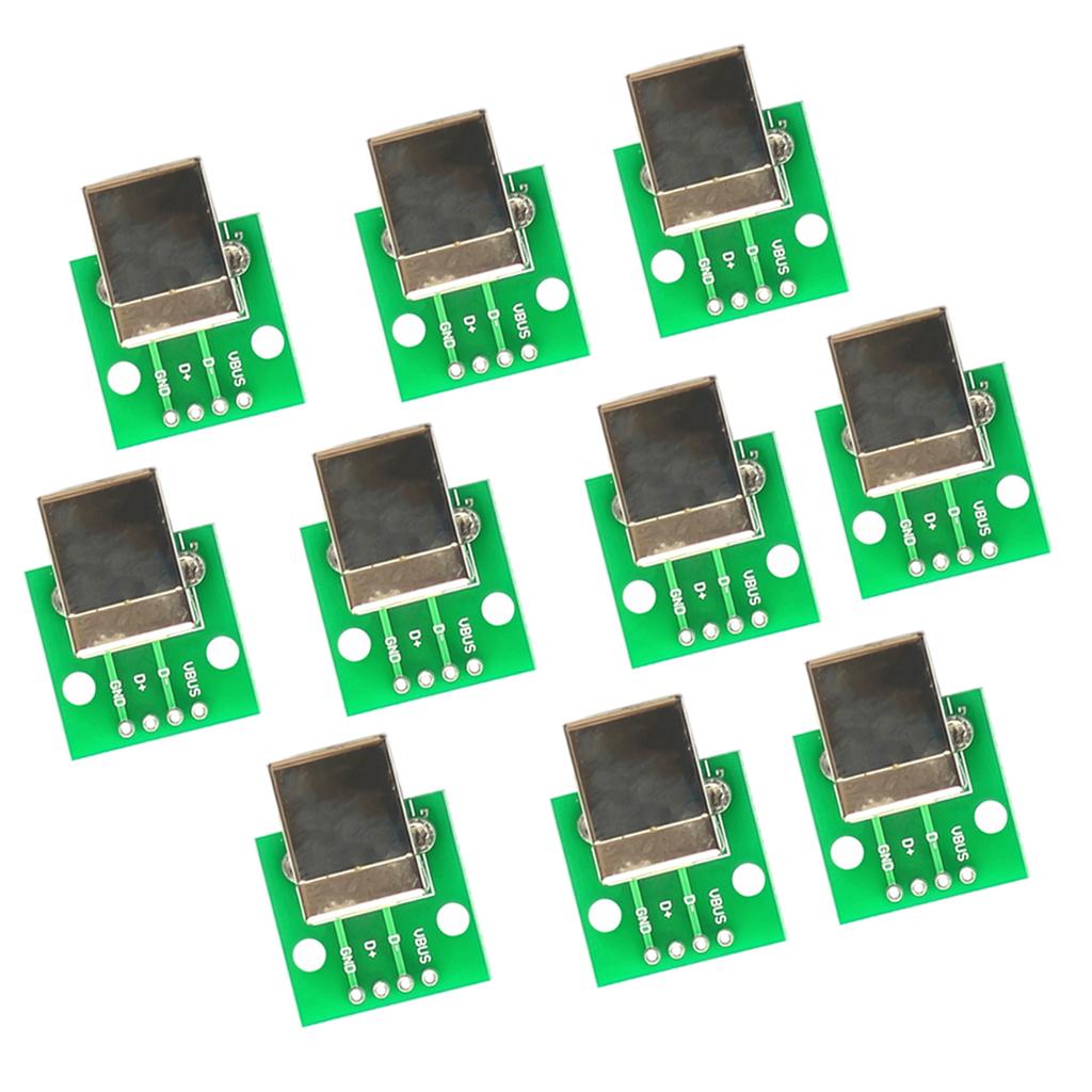 10 Pcs USB Type B Female Breakout Board to DIP Converter Connector Adapter