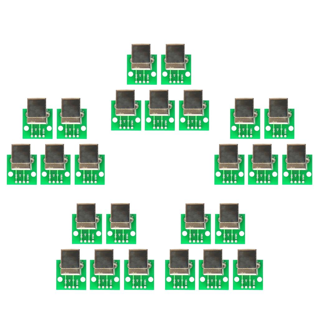 25Pieces USB Type B Female Breakout Board to DIP Converter Connector Adapter