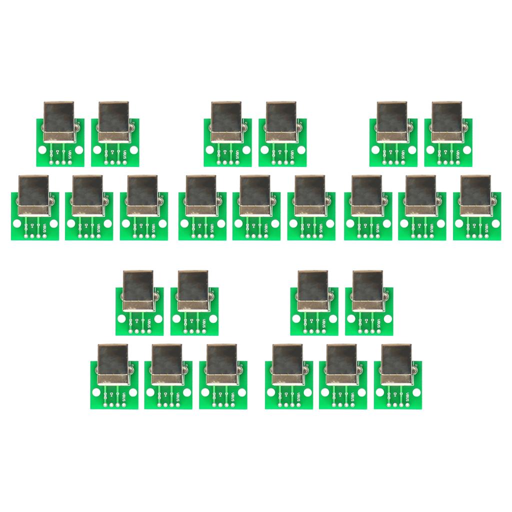 25Pieces USB Type B Female Breakout Board to DIP Converter Connector Adapter