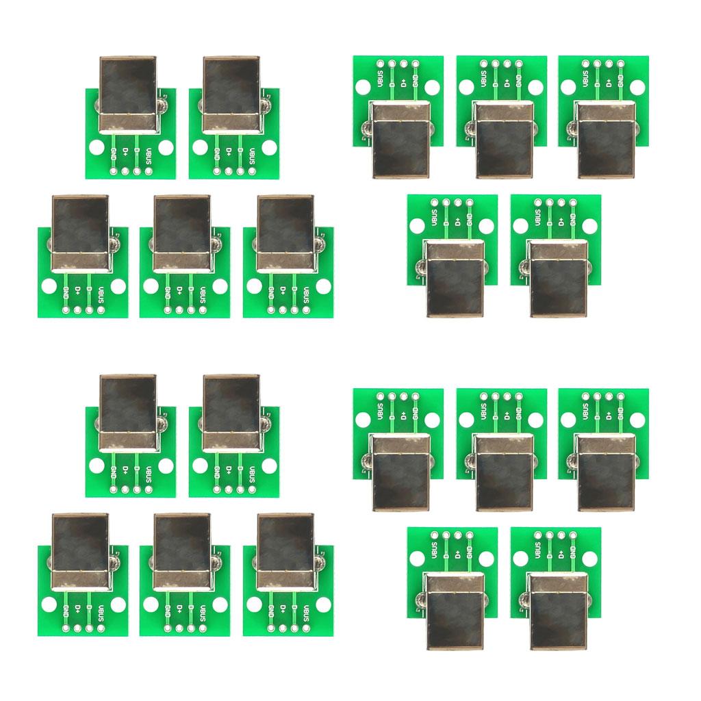 20Pcs USB Type B Female Breakout Board to DIP Converter Connector Adapter