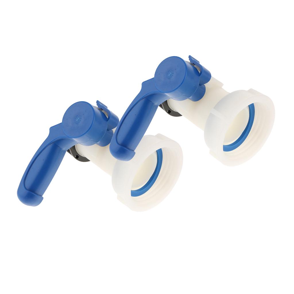 2pc 1000L IBC Tank Butterfly Valve Tap Water Adapter 62mm