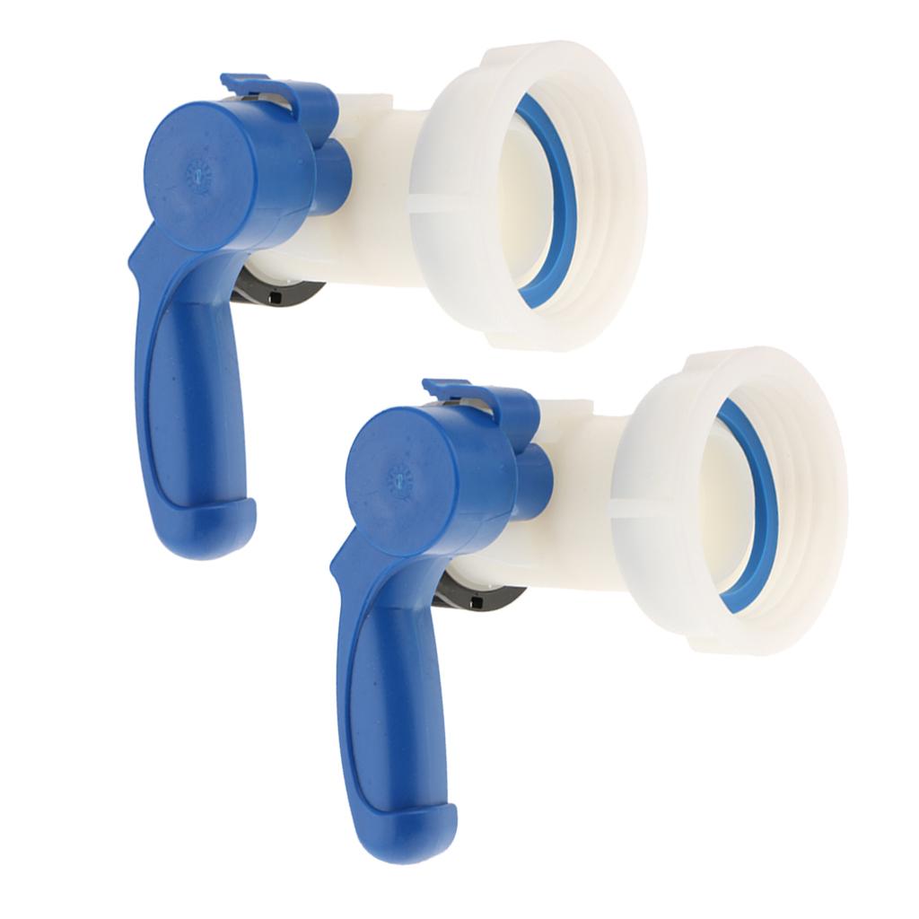 2pc 1000L IBC Tank Butterfly Valve Tap Water Adapter 62mm