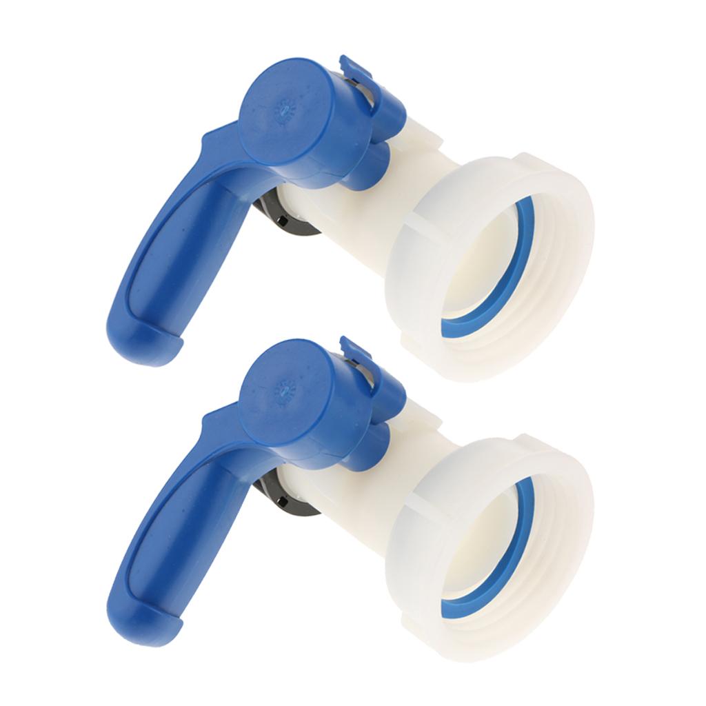 2pc 1000L IBC Tank Butterfly Valve Tap Water Adapter 62mm