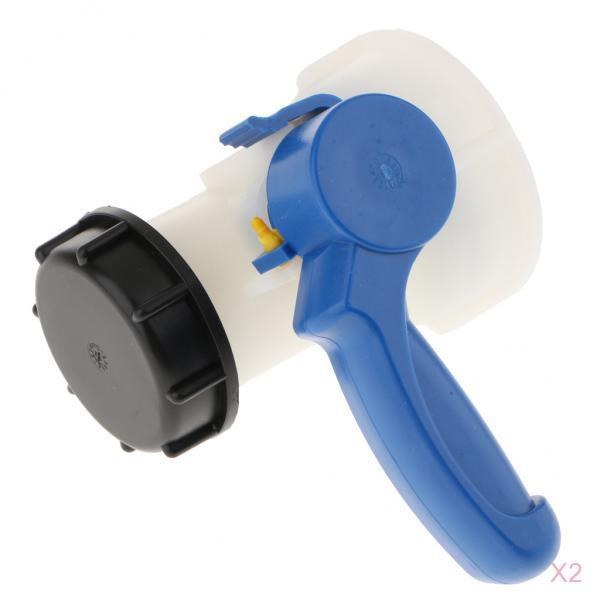 2pc 1000L IBC Tank Butterfly Valve Tap Water Adapter 62mm