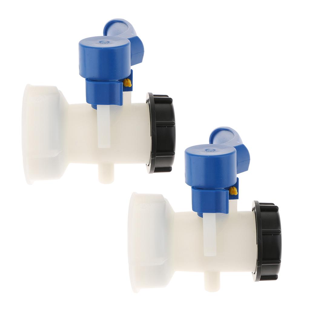 2x 1000L IBC Tank Butterfly Valve Tap Water Adapter 75mm