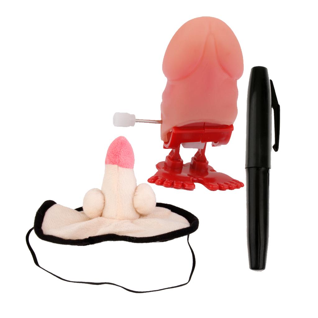 3 Pieces Willy Jumping Jolly Pecker Willy Pen Eye Mask Hen Party Supplier