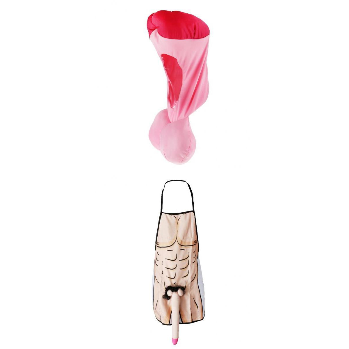 2 Pieces Willy Design Men Apron Cap Chef Hat Hen Night Party Accessories