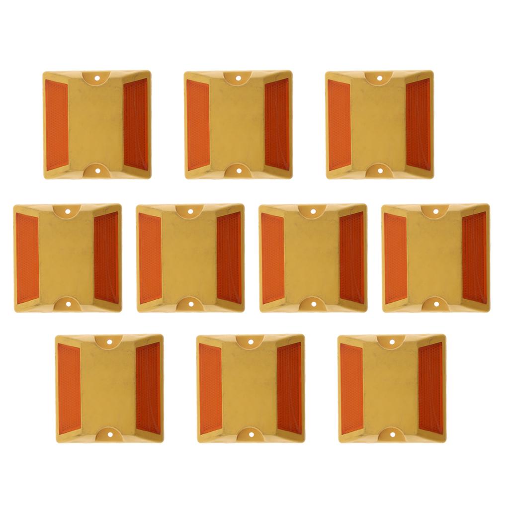 10Pcs Commercial Reflective Road Pavement Marker Reflective Road Sign Yellow