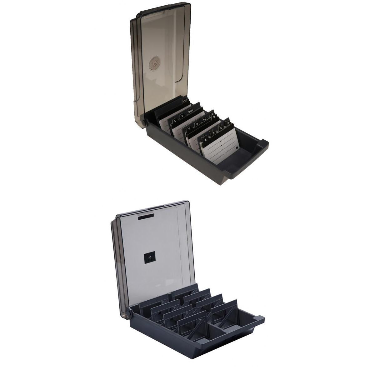 2 Sizes Business Card Holder Box Card Storage Box Organizer Large Capacity
