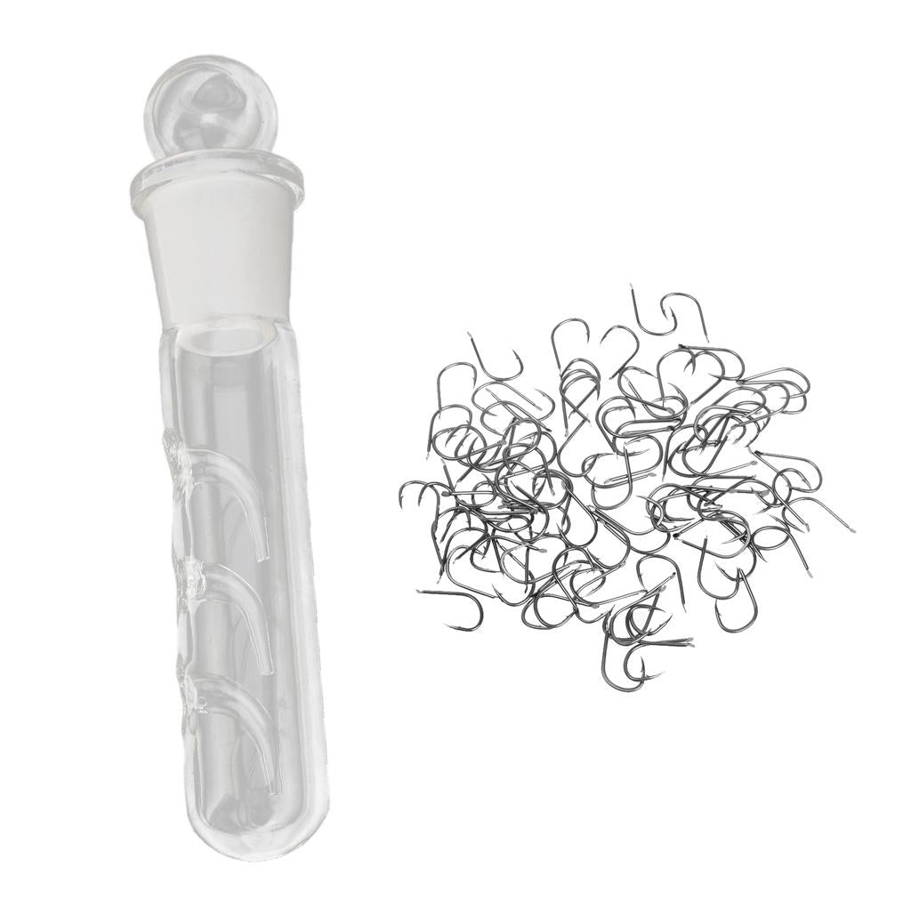 1 Pcs Planaria Trap Worm Catch Pen Shrimp Catcher and 70 Pcs Fishing Hook