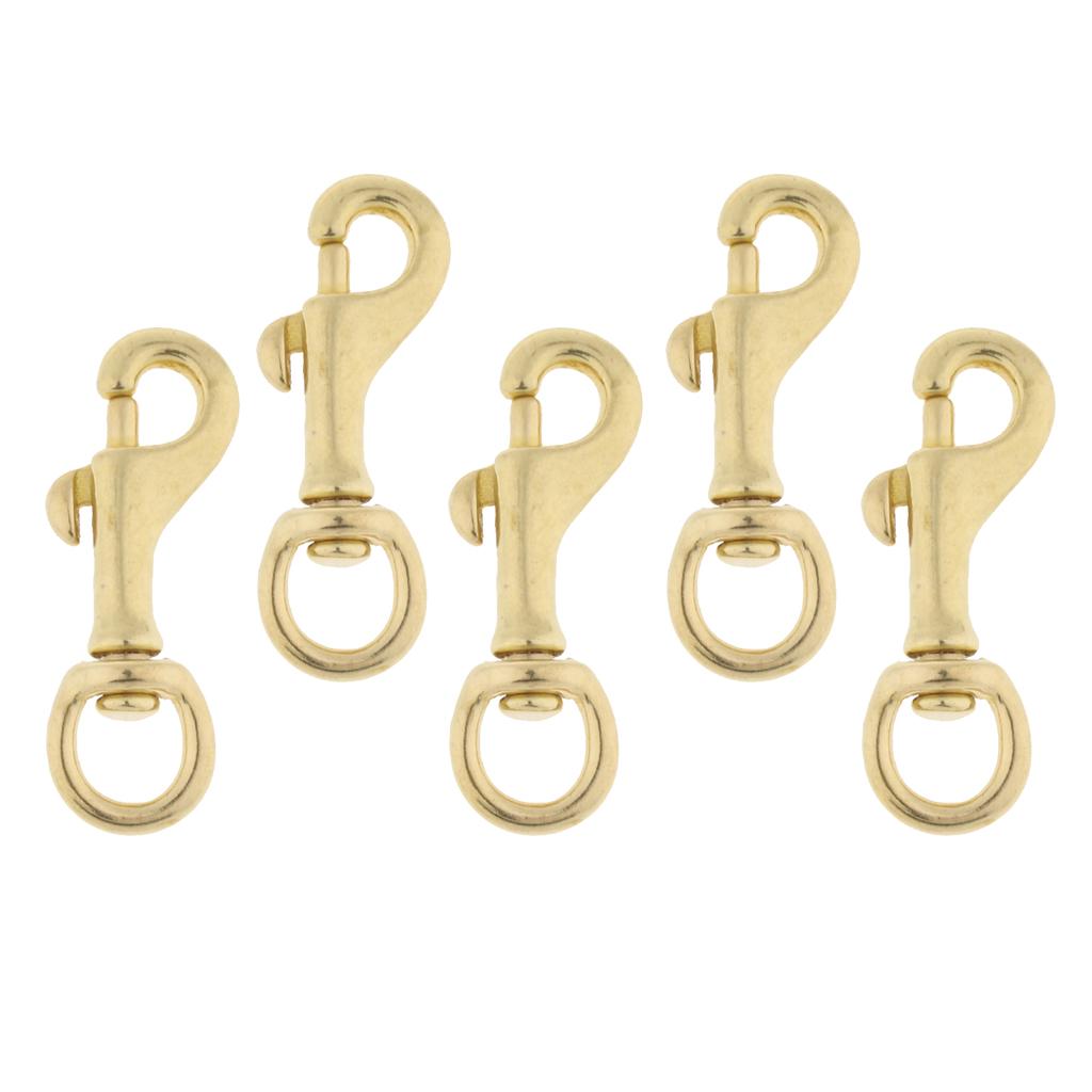 5 Pieces Brass Swivel Trigger Clip Lobster Clasp Keychain Snap Hook 55x11mm